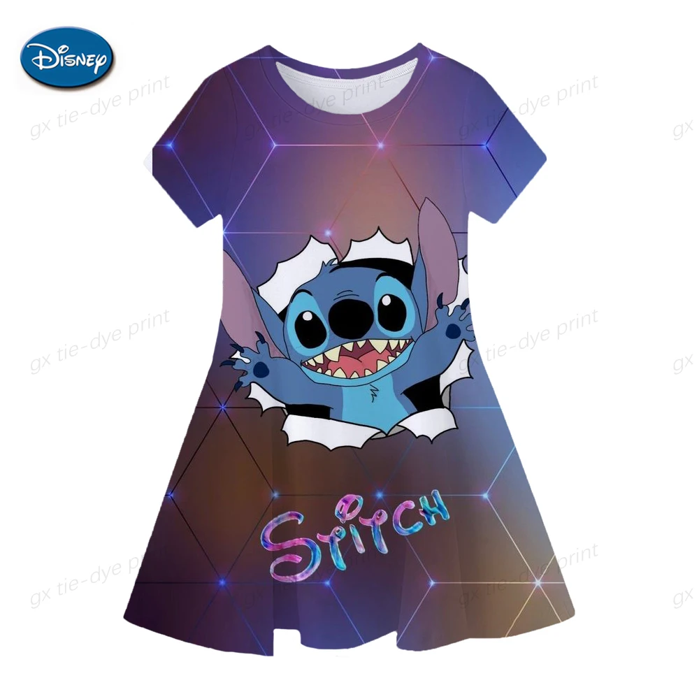 Платье Disney Stitch Необычные детские платья для девочек на день рождения, Пасху, косплей, детский костюм, одежда для маленьких девочек от 2 до 9 лет