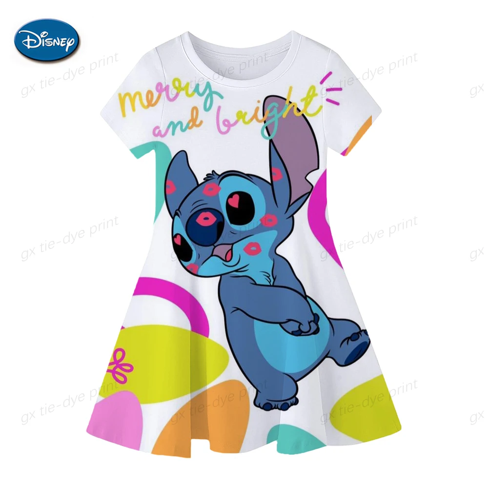 Платье Disney Stitch Необычные детские платья для девочек на день рождения, Пасху, косплей, детский костюм, одежда для маленьких девочек от 2 до 9 лет