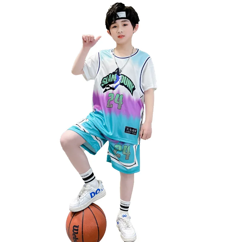 Комплекты одежды для летних баскетбольных игр, из 2 предметов, форма для детских болельщиков, одежда для баскетбольного матча, спортивный жилет для мальчиков и девочек, тренировочные шорты, наряды