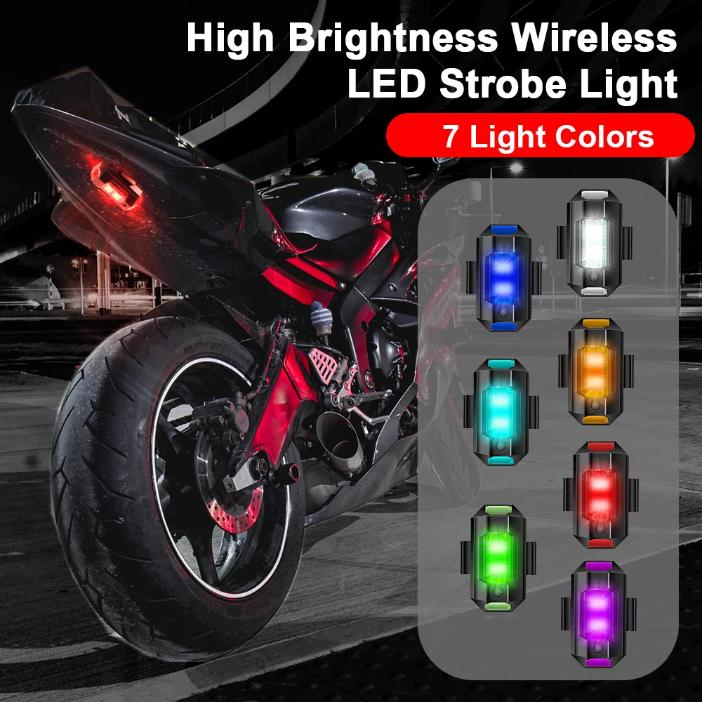 Универсальная светодиодная сигнальная лампа для предотвращения столкновений, мини-сигнальный фонарь для мотоцикла, Дрон со стробоскопической подсветкой, 7 цветов указателя поворота.