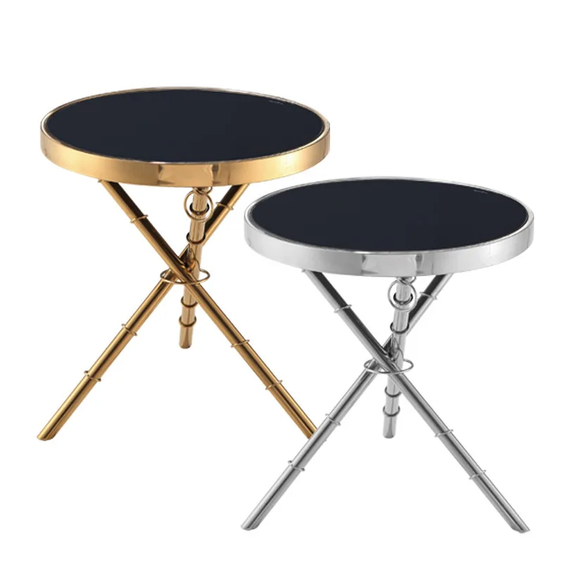 Дизайнерские легкие роскошные журнальные столики Мебель для гостиной Nordic Home Стеклянные круглые угловые столики Диван для гостиной Приставной столик