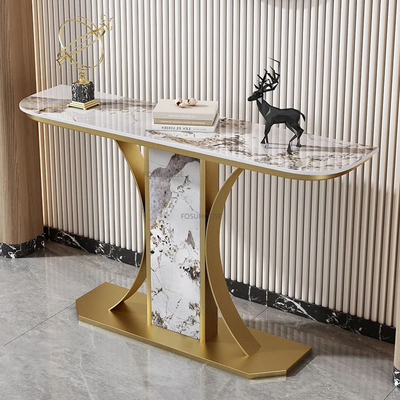 Консольный столик из кованого железа в скандинавском стиле для мебели прихожей, стола для гостиной, креативного света, роскошного столика для прихожей в вестибюле отеля