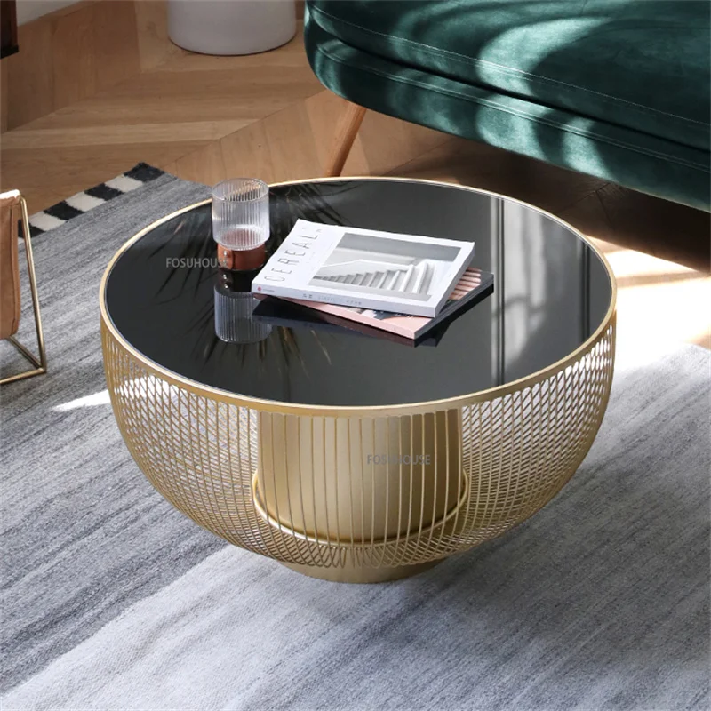 Журнальные столики из кованого железа в скандинавском стиле для дома, мебели для гостиной, креативного дизайна, металлического круглого журнального столика, черного дивана, приставного столика