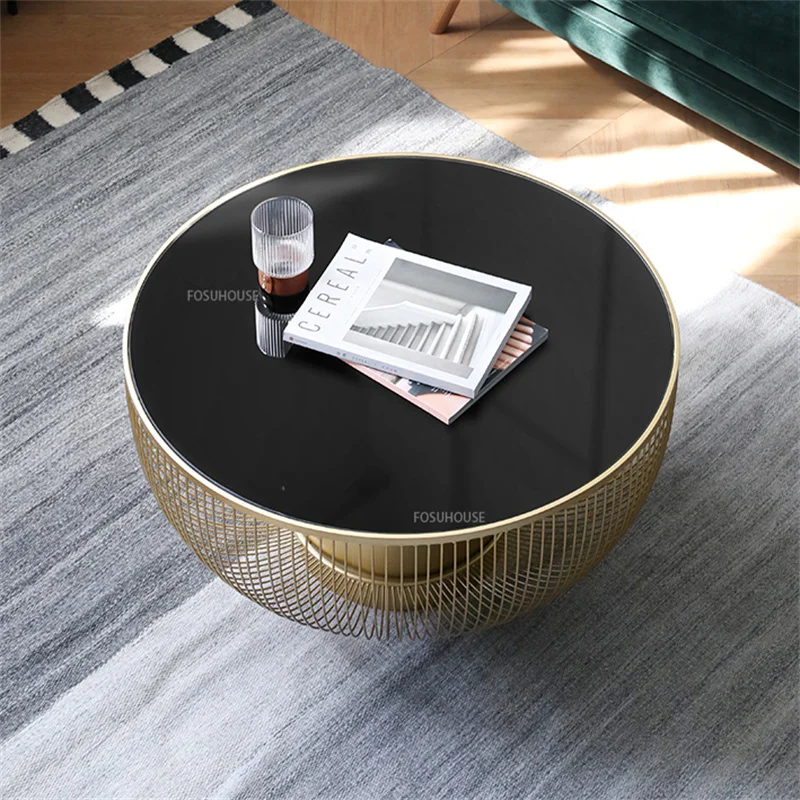 Журнальные столики из кованого железа в скандинавском стиле для дома, мебели для гостиной, креативного дизайна, металлического круглого журнального столика, черного дивана, приставного столика