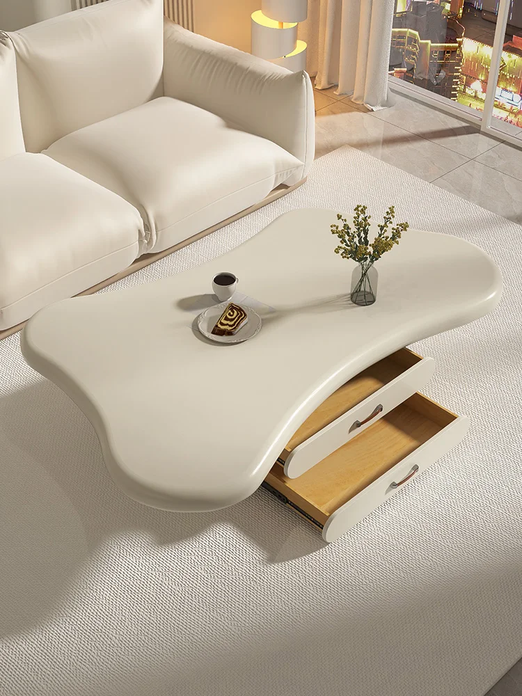 Чайный столик French cloud rock plate неправильной формы для гостиной, дизайнерский чайный столик в кремовом стиле