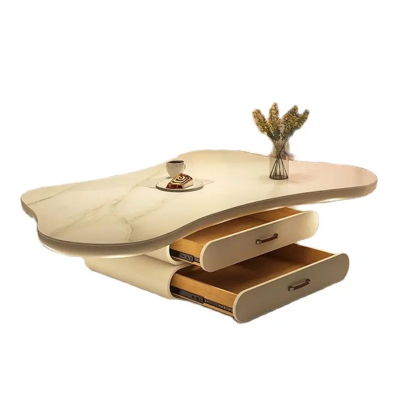 Чайный столик French cloud rock plate неправильной формы для гостиной, дизайнерский чайный столик в кремовом стиле