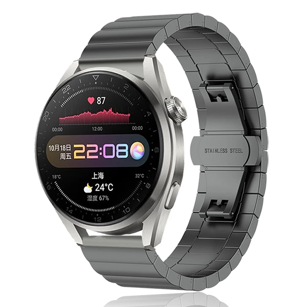 Металлический Ремешок для Huawei Watch 3 Pro Браслет Ремешок для Huawei Watch 3Pro Бабочка Пряжка ремешок для часов Аксессуары для Браслетов