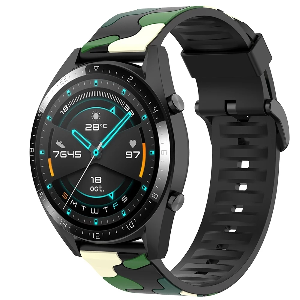 20мм 22мм Камуфляжный ремешок для Huawei Watch GT 3 GT3 GT2 46мм 42мм Силиконовый браслет-ремешок для Honor Magic Watch