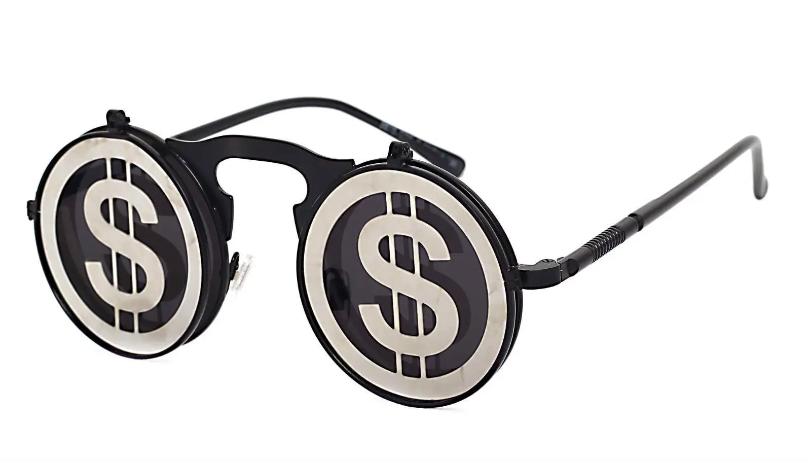 Новые солнцезащитные очки в круглой металлической оправе, откидные очки в стиле панк, ретро, индивидуальность, новинка, солнцезащитные очки