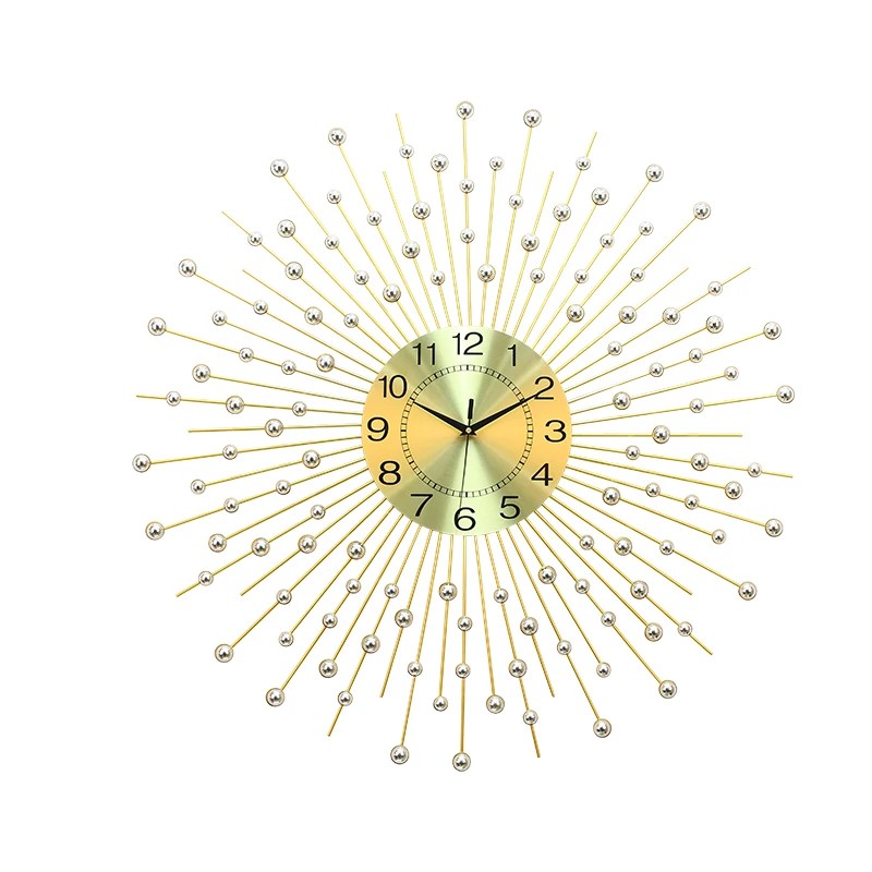 Европейские Металлические Креативные Настенные часы В спальне Бесшумный Роскошный Дизайн Настенных часов Большой Утюг Современный Золотой Duvar Saati Home Decor AF50WC