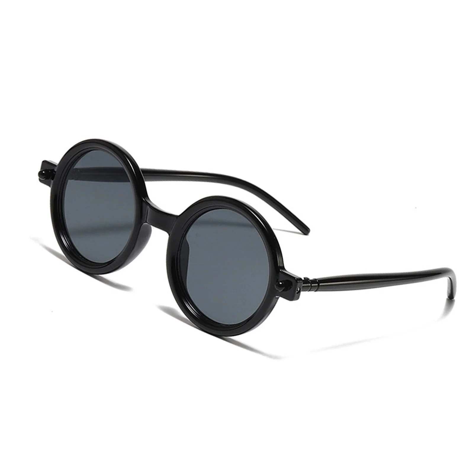Модные солнцезащитные очки для уличной съемки в маленькой круглой оправе с прозрачными линзами, декоративные солнцезащитные очки для отдыха, повседневной носки, вождения автомобиля