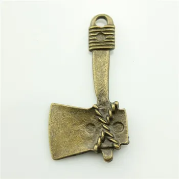 18 шт./лот 40 мм подвески-шармы из древней бронзы с топором, украшения своими руками для браслета, ожерелья, серьги