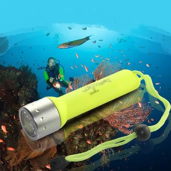1шт 2000LM Q5 СВЕТОДИОДНЫЙ Водонепроницаемый фонарик для подводного плавания с аквалангом Портативный мелководный фонарь-амфибия с подводной вспышкой