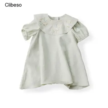 2023 Испанское летнее платье для девочек, Хлопковые свободные платья с вышивкой для маленьких девочек, Дизайнерские платья для детей, Одежда для младенцев