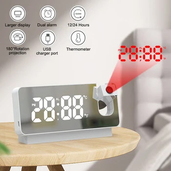 2023 НОВЫЙ светодиодный цифровой проекционный будильник Настольный Электронный будильник с проектором времени в спальне прикроватные часы