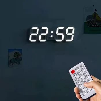 3D светодиодные цифровые часы Ночной Режим Регулируемые Светящиеся Электронные Настольные Часы Настенные Часы Украшение гостиной Домашний Декор стен