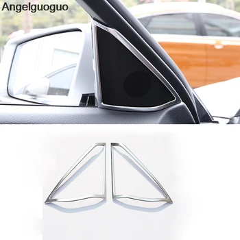Angelguoguo Автомобильный Стайлинг Хромированная дверная рамка динамика Декоративная наклейка для Mercedes Benz E Class W207 W212 W213