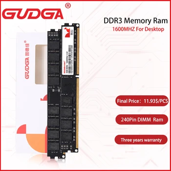 GUDGA 8GB 4GB Ram DDR3 1600mhz Компьютерная Оперативная Память Memoria DIMM Memory Двухканальная 240Pin Для Компонентов Настольного Компьютера