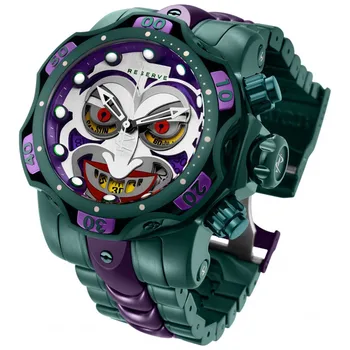Invicible Joker Мужские часы 52,5 мм из нержавеющей стали со светящимся водонепроницаемым хронографом Непобедимый Invicto Reloj De Hombre Прямая поставка