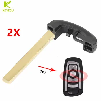 KEYECU 2шт Сменный неразрезной пустой вставной ключ подходит для BMW New 5 Series Smart Remote Key Fob