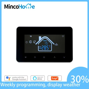 Minco Home LCD Tuya Smart Wifi 200 ~ 240 В 3A/16A Водяной/Электрический Термостат С Подогревом пола Работает с Google Home Alexa