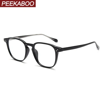 Peekaboo прозрачные линзы оптические очки в оправе для женщин корейский стиль TR90 ретро очки для мужчин aceate высокое качество зеленый прозрачный