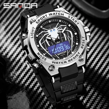 SANDA Роскошные модные мужские часы Военные кварцевые часы 50 м Водонепроницаемые спортивные наручные часы для мужчин Relogio Masculino