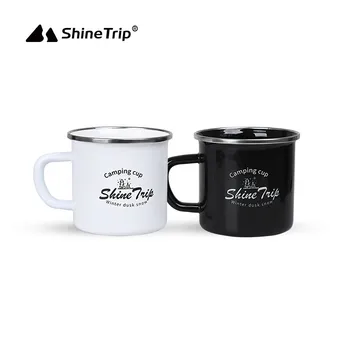 Shinetrip Mountain Fun Outdoor Camping Drink Cup Тренд Ретро Эмалированная Чашка для воды на одного человека Портативная Походная Посуда