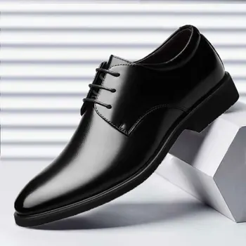 SZSGCN 2022 Новые Мужские туфли из воловьей кожи Большого размера 38-48, Увеличивающие рост Британских кожаных офисных туфель, Кожаные туфли мужского роста