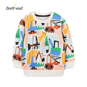 Zeebread/ Самые продаваемые толстовки с принтом мультяшных машин для мальчиков на осень-зиму, детская одежда, детские свитера, топы для мальчиков