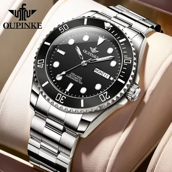 Автоматические механические наручные часы OUPINKE для мужчин Оригинальный люксовый бренд Sapphire Mirror 200M Водонепроницаемые мужские часы с датой Часы