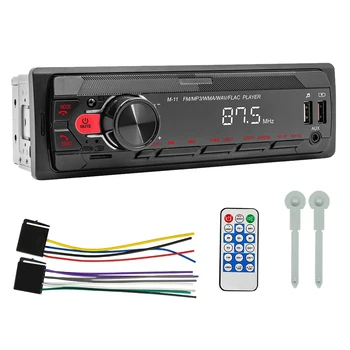 Автомобильное радио 12V 1 Din Аудио MP3 Стерео Bluetooth Радио FM AUX In USB Красочные кнопки 1Din Универсальный мультимедийный плеер для автомобиля