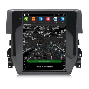 Автомобильный DVD-плеер Android в стиле 9,7 ‘2.5 D Tesla, GPS-навигация для honda civic 2016-2019, радио, стереозвук, авто