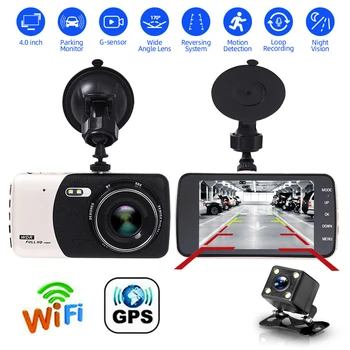 Автомобильный видеорегистратор WiFi Dash Cam 1080P Full HD Камера заднего вида автомобиля Видеомагнитофон ночного видения Авторегистратор GPS регистратор Автомобильные аксессуары