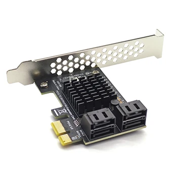 Адаптер Chi a для майнинга SATA PCI-E с 4 портами SATA 3.0 для PCIe x1 GEN3 Карта расширения SATA 3 III PCI-e PCI Express Card ASMedia ASM1064