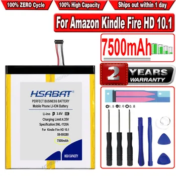 Аккумулятор HSABAT 7500mAh 26S1015-A, 2955C7, 58-000187 для Amazon Kindle Fire HD 10.1, Kindle Fire HD 10.1 7th, SL056ZE