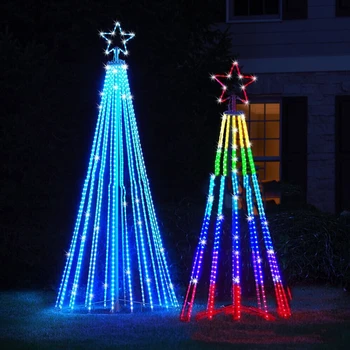 Американская вилка Анимированное световое шоу, Рождественская елка, светодиодные фонари во дворе, американская вилка для рождественских рождественских украшений во дворе и саду