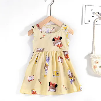 Винтажные платья для маленьких девочек, Летний хлопковый тонкий детский костюм для малышей, одежда без рукавов для младенцев от 0 до 2 лет
