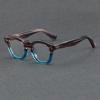Высококачественная Ацетатная Оправа для очков ручной работы, Винтажные Мужские Оптические Очки, Ретро-Очки по рецепту, Женские очки