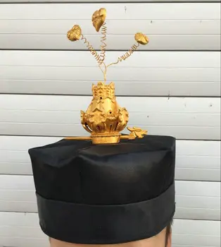 высококачественная даосская высокоэффективная шестиугольная шляпа ручной работы из камфорного дерева корона лотоса sanqing crown taoism cap