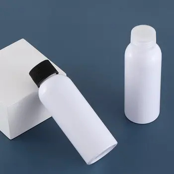 Высококачественная Пластиковая Пустая белая косметическая бутылка для лосьона-тонера объемом 100 мл 3 унции с ребристой завинчивающейся крышкой