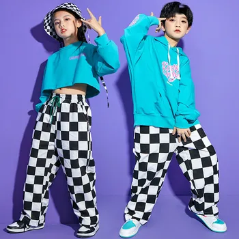 Детский костюм в стиле хип-хоп, топы для девочек, свитер с длинным рукавом, брюки в стиле хип-хоп, современная одежда для уличных танцев