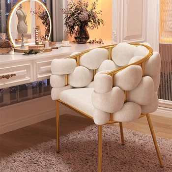 Диван-подлокотник стулья для гостиной Nordic Dining Single Salon Стулья для ленивой гостиной Металлическая роскошная мебель для дома Fauteuil из золота WK