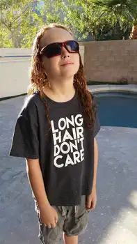 Длинным Волосам Все равно, Детская рубашка С Длинными Волосами, Детская Рубашка для молодежи или Малышей, Летняя Модная Черная Футболка С Коротким Рукавом, Крутая Повседневная Футболка