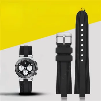 Для Bvlgari Силиконовые ремешки для часов Водонепроницаемая Резина Мужчины Женщины Выпуклый интерфейс 22 мм Мягкие Удобные Аксессуары для часов