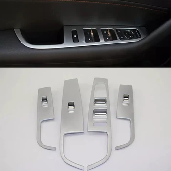 Для Hyundai Sonata 9 2015 Левосторонний руль 4ШТ ABS Хром Боковая дверь автомобиля Кнопки переключения Стеклоподъемника Планки крышки Аксессуары