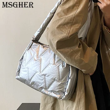 Женская зимняя сумка Осенняя Большая квадратная хлопковая сумка через плечо для женщин, мягкие сумки, милые сумки-тотализаторы