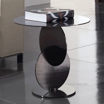 Журнальные столики Nordic Creative, минималистичный современный диван, приставной столик, роскошный журнальный столик из нержавеющей стали Salontafel Home Furniture HY