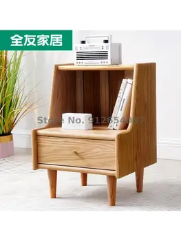 [Заплатите 2000 юаней, чтобы выкупить] Прикроватный шкафчик из массива дерева Quanyou Home, Полуоткрытый шкафчик для хранения
