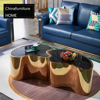 Китайская мебель мраморный журнальный столик креативный небольшой квартирный столик современная минималистичная светлая роскошная мебель для гостиной